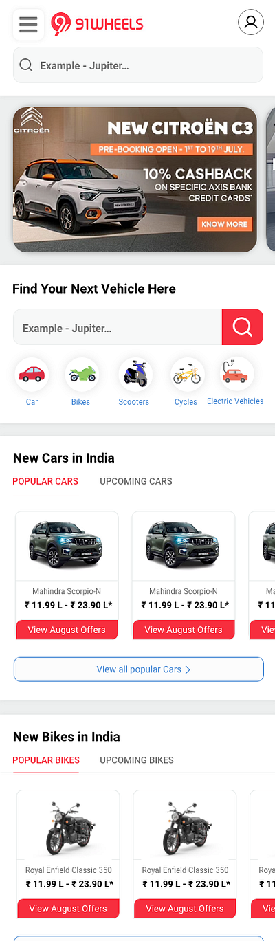 Car Compare Home Page branding graphic design illustration typography ui ux