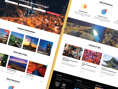 Landing Page Design for Travel Company booking flat graphic design interface travel website ui