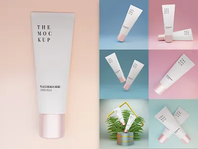 3D Realistic Cream Tube Mockup beauty cream bottle mockup branding cosmetic label cosmetic mockup cosmetic template cosmetics cream cosmetics packaging cosmetics product cream mockup cream tube lotion lotion bottle medical packaging mockup product mockup psd template tube