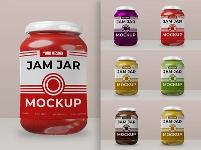 3D Realistic Jar Jam Mockup bottle mockup branding chocolate mockup food mockup food packaging glass jar glass mockup jam jam jar jam mockup jar jar jam mockup jar mockup mockup packaging mockup product packaging psd realistic mockup strawberry jam template