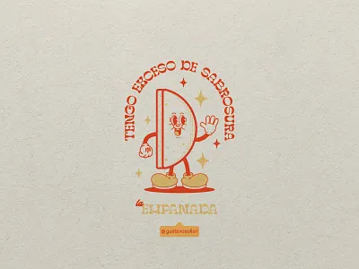 Empanada character flat design food illustration mascot retro vector venezuela vintage