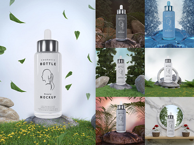3D Realistic Skin Oil Droppers Bottle Mockup beauty product bottle bottle mockup branding cosmetic cosmetic mockup cosmetic products cosmetic template cosmetics cream cosmetics skincare design mockup moisturizing cream psd serum cosmetics skin care mockup skincare bottle skincare packaging skincare product template