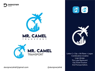 Letter C + City + Air Plane + Luggage Combination Creative logo abstract logo branding city tour logo city travel logo combination mark logo creative logo design graphic design illustration logo modern logo new logo stylish logo tour logo transport logo transportation logo travel logo trending logo 2022 trendy logo vector