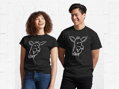 Ghost angels Spooky halloween design good things good time graphic design illustration inspirational motivational t shirt design typographic typography