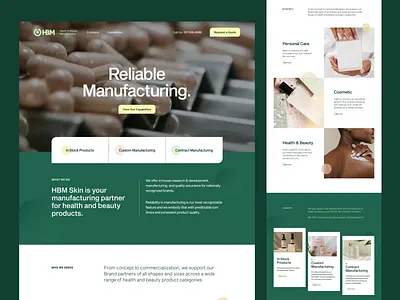 HBM Website animation b2b beauty business design health homepage illustration logo manufacturing ui ux web web design website