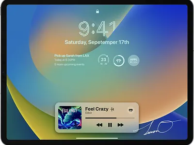 iOS 16 style iPadOS Lock Screen design graphic design typography ui ux