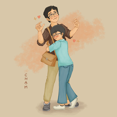 Warm & Loving connect couple digital digital art drawing hug illustration love loving touch warm