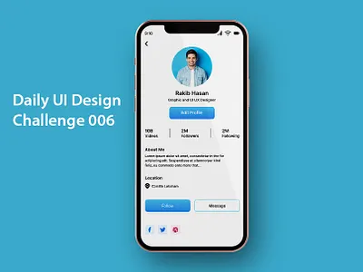 User Profile Daily UI Design Challenge 006 branding daily ui 006 daily ui design challenge graphic design mobile app design ui ui ux user interface user profile