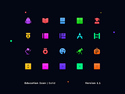 Icons version - 1.1 book branding design documents education iconpack icons icons pack iconset pen school soild ui version1.1