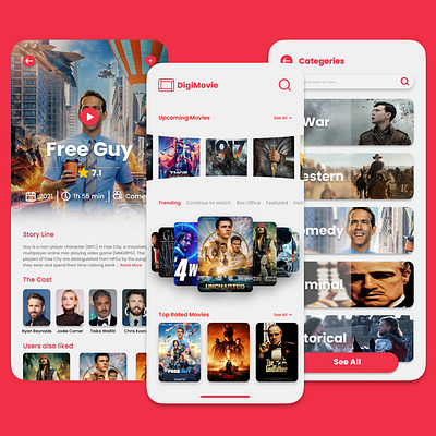 Movie introduction application UI app design graphic design ios movie ui ux