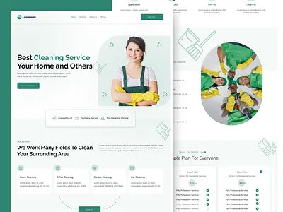 Cleaning Service Design Concept aesthetic design clean cleaning cleaning agency cleaning service creative landing page minimalism modern design product design trending ui uiux website design