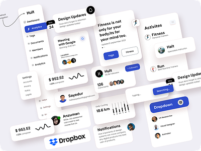 UI component agency website branding graphic design illustration landing page ui