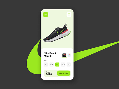 Nike React UI design branding dailyui design figma figmaui nike nikeui product productpage shoe sneaker ui uiux