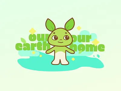 Environmental Mascot 🍃 branding cartoon character cute environment graphic design green illustration kawaii leaf logo mascot minimalist simple sustainability