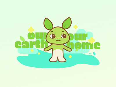 Environmental Mascot 🍃 branding cartoon character cute environment graphic design green illustration kawaii leaf logo mascot minimalist simple sustainability
