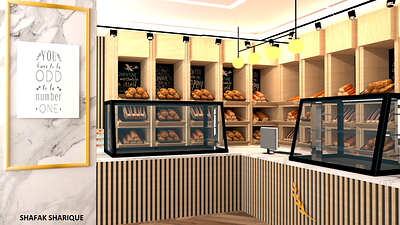 Bakery Interior Design black branding dark design illustration interior textures