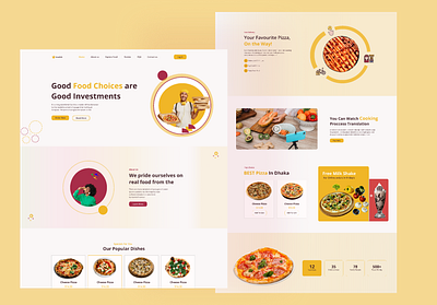 Food Services Web Landing Page adobe xd app app landing burger fast food figma food food app food delivery food landing website design food related food services food services web landing page food web logo pizza pizza home delivery page service
