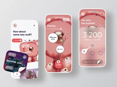 NFT Auction Mobile App app art binance blockchain chain coin crypto defi eth ethereum interaction market marketplace metaball mobile nft shop token ui web 3.0