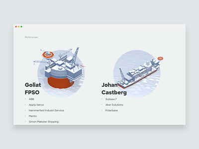 Illustrations for Arktisk Vedlikehold website 3d branding clean gas illustration modern nordic oil