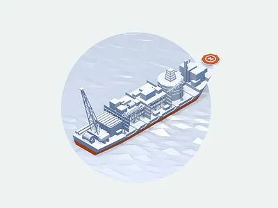 Johan Castberg - Illustration for Arktisk Vedlikehold website 3d branding clean gas illustration low poly modern north oil platform sea ship