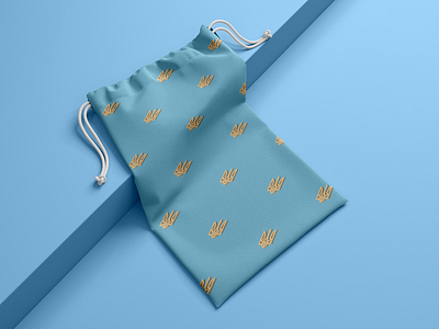 Pouch with Ukrainian trident pattern 3d graphic design illustration pattern pouch print trident ukraine
