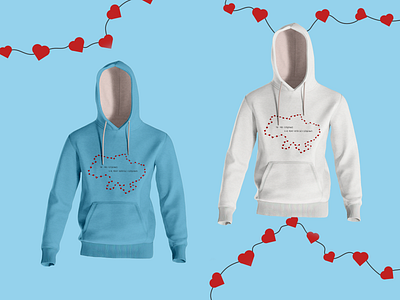 Hoodie with Ukraine in hearts illustration clothes graphic design hearts illustration print ukraine vector