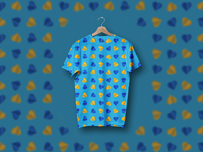 T-shirt with Ukrainian 3d hearts pattern graphic design heart illustration pattern print t shirt ukraine