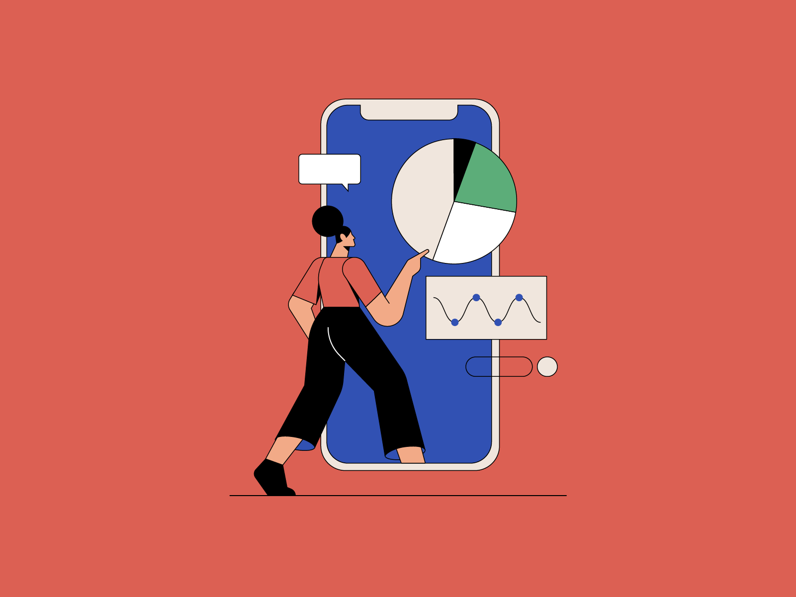 Into data business cell colors data education mobile people smallbusiness startup woman