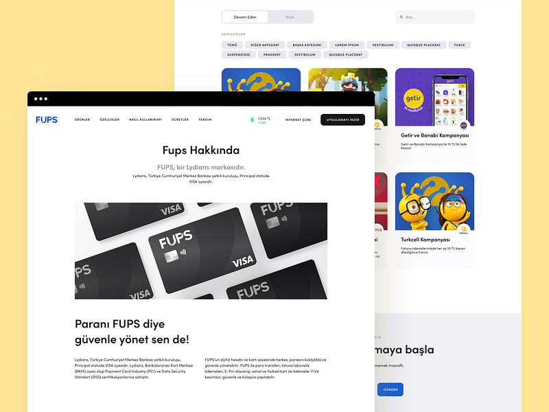 FUPS Subpages branding campaing card clean design fups landingpage site subpage ui ux website