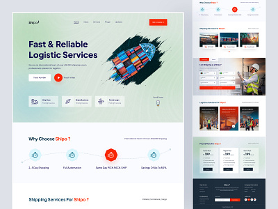 Shippo-Transport & Logistics Landing page cargo business landing layout redesign shiping ui shipment website transport transport web landing ui web design