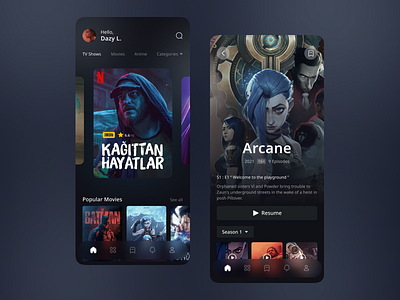 Movie streaming app app design ui ux