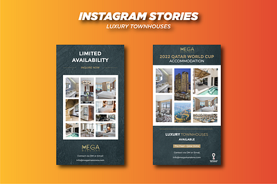 MEGA MANSIONS BRAND INSTAGRAM STORIES branding design graphic design logo typography ui