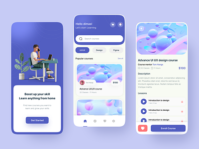 E-learning mobile app design mobile app ui ux