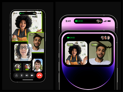 Video Chat App call chat design dynamic island iphone 14 ui ux video video call video chat