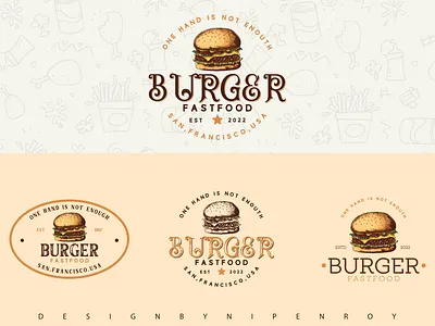 Burger Hand Drawn Logo brand design branding clean logo concept logo creative logo design food foodlogo graphic design hand drawn illustration illustrator logo logo design logo designer logodesign logomark logos logotype vintage logo