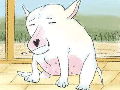 🌸 morning dog 🌸 illustration procreate traditional art