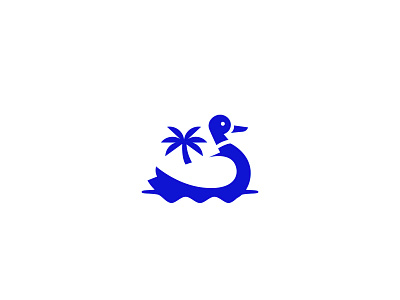 Holiday Duck alex seciu bird logo branding duck duck logo logo design logo designer negative space bird negative space logo palm tree logo