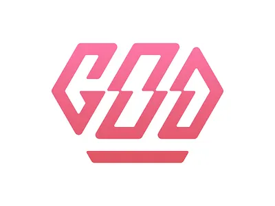 "GOD", Crown, Diamond LOGO design abstract crown diamond god logo pink power royal simple wordmark