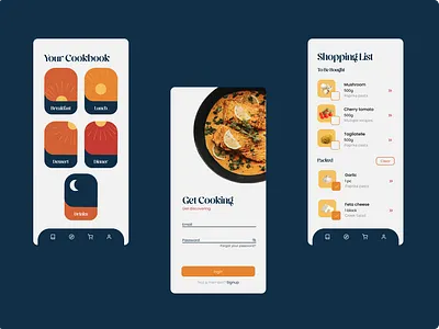 Cookbook application design application mobile ui ux