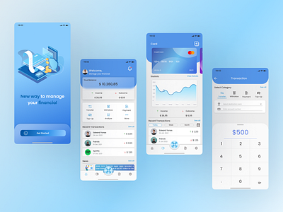 Financial Mobile Apps | UI/UX app bank banking banking app card credit card design design ui finance finance app financial fintech mobile mobile app design mobile ui transfer ui uiux uiux designer wallet