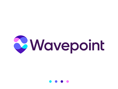 Wavepoint logo avatar color company design geometry icon identity illustration investment layers lettering logo mark minimalism palette pattern personal point water wave