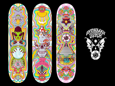 ANTHOLOGY art work brand design branding design graphic design hippie illustration logo psychedelic skate skateboard tattoo typography vector