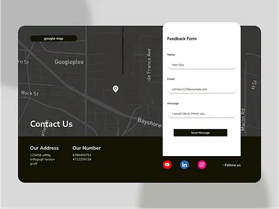 Contact Us 100days contact contact form dailychallenge dailyui details dribbble feedback figma form location map ui web web ui website