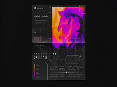 Distorsion Poster - Heat Wave abstract art black branding color dark design distorsion gradient graphic design heat holographic identity illustration logo pink poster print wave