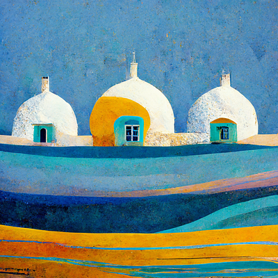 Mediterranean Domes graphic design illustration