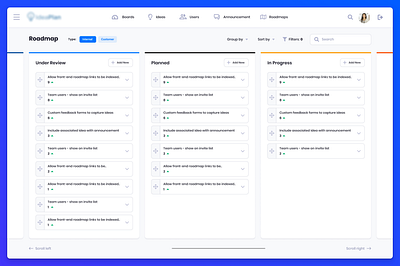 Roadmap UI Design (Freebie) app board clean dashboard design figma free freebie ui ux web web app website white