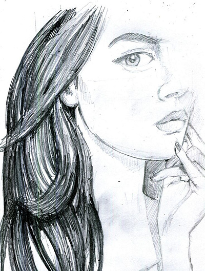 girl sketch art artistic illustration