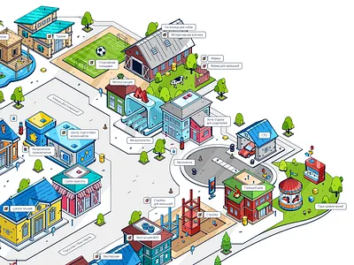 Riviera 2d art creative design drawing illustration isometric vector