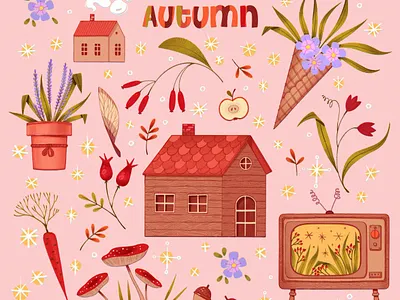 Autumn leaves 🍁 art book branding children children book children book illustration cover cozy design girl graphic design illustration illustration children kids illustration leaves logo portrait ui