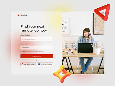 Sign up page design ui